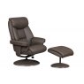 Morgan Swivel Recliner with Free Footstool in Charcoal