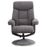 Morgan Swivel Recliner with Free Footstool in Lisbon Grey Fabric
