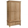 Budleigh Light Oak Gents Wardrobe With 2 Drawers