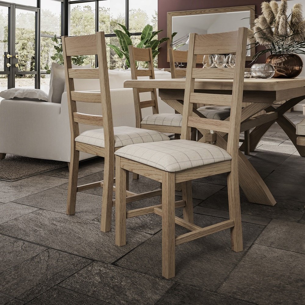 Selkirk Slatted Back Dining Chair In Natural Set Of 2