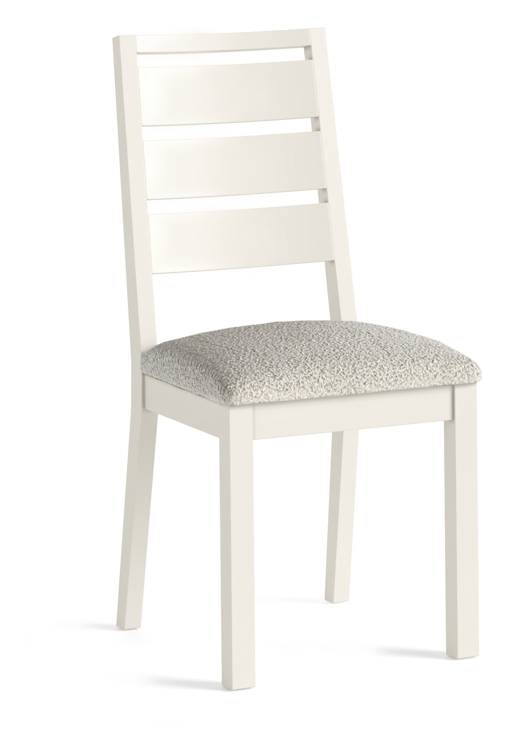 Compton Dining Chair In White Boucle - London Lounge