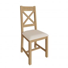 Cranleigh Cross Back Chair With Fabric Seat (Set Of 2) Cranleigh Cross Back Chair With Fabric Seat (Set Of 2)