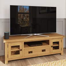 Cranleigh Large TV Unit With Glazed Doors Cranleigh Large TV Unit With Glazed Doors