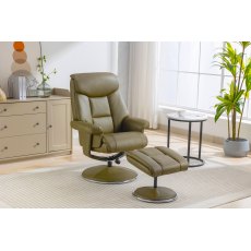 Morgan Swivel Recliner with Free Footstool in Olive Green Morgan Swivel Recliner with Free Footstool in Olive Green