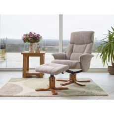 Hebdon Swivel Recliner with Free Footstool In Wheat Fabric Hebdon Swivel Recliner with Free Footstool In Wheat Fabric
