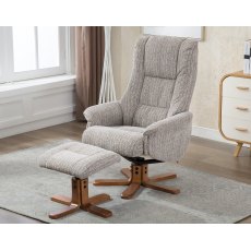 Piper Swivel Recliner + Free Footstool in Wheat Fabric Piper Swivel Recliner + Free Footstool in Wheat Fabric