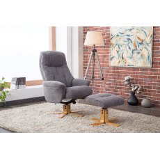 Bath Recliner Chair + Free Footstool in Lisbon Grey Fabric