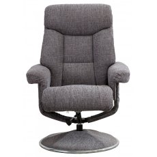Morgan Swivel Recliner with Free Footstool in Lisbon Grey Fabric