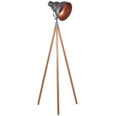 Tripod Floor Lamp - Grey Metal / Nat Wood Tripod Floor Lamp - Grey Metal / Nat Wood