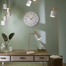 Marble Footed White and Gold Retro Floor Lamp Marble Footed White and Gold Retro Floor Lamp