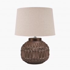 Anneli Bronze Aztec Texture Ceramic Table Lamp