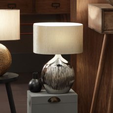 Gemini Silver Etched Ceramic Table Lamp Gemini Silver Etched Ceramic Table Lamp