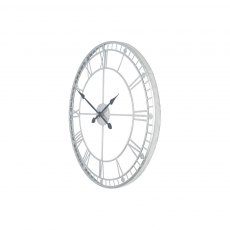 Antique Silver Metal Round Wall Clock