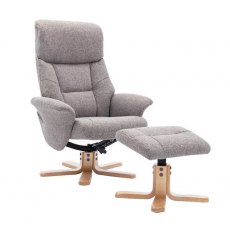 Hebdon Swivel Recliner With Free Footstool In Fossil Fabric Hebdon Swivel Recliner With Free Footstool In Fossil Fabric