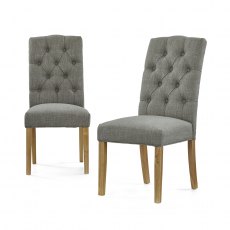 Somerton Grey Button Back Upholstered Chair Somerton Grey Button Back Upholstered Chair