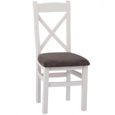 Fenton Cross Back Dining Chair With Fabric Seat (Set Of 2) Fenton Cross Back Dining Chair With Fabric Seat (Set Of 2)