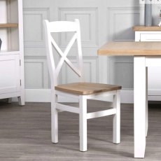 Fenton Cross Back Dining Chair With Wooden Seat (Set Of 2) Fenton Cross Back Dining Chair With Wooden Seat (Set Of 2)