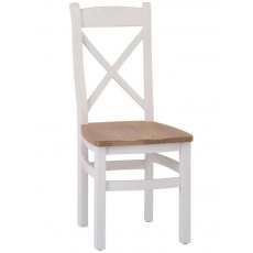 Fenton Cross Back Dining Chair With Wooden Seat (Set Of 2) Fenton Cross Back Dining Chair With Wooden Seat (Set Of 2)