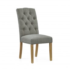 Harcourt Button Back Upholstered Dining Chair In Grey Harcourt Button Back Upholstered Dining Chair In Grey