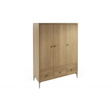 Adaline Oak 3 Door Wardrobe Adaline Oak 3 Door Wardrobe