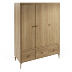 Adaline Oak 3 Door Wardrobe Adaline Oak 3 Door Wardrobe