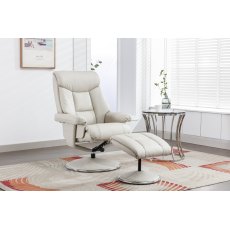 Morgan Swivel Recliner With Free Footstool In Mushroom Morgan Swivel Recliner With Free Footstool In Mushroom