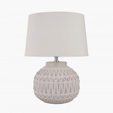 Anneli Warm White Aztec Ceramic Table Lamp Anneli Warm White Aztec Ceramic Table Lamp