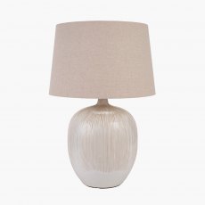 Greta Natural & Cream Textured Ceramic Table Lamp