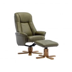 Luna Swivel Recliner + Free Footstool In Olive Green Luna Swivel Recliner + Free Footstool In Olive Green