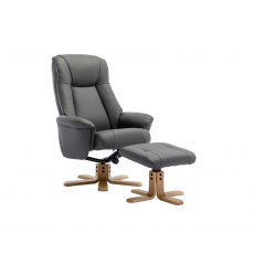 Luna Swivel Recliner + Free Footstool In Cinder Luna Swivel Recliner + Free Footstool In Cinder