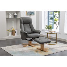 Luna Swivel Recliner + Free Footstool In Cinder Luna Swivel Recliner + Free Footstool In Cinder
