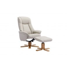 Luna Swivel Recliner + Free Footstool In Mushroom Luna Swivel Recliner + Free Footstool In Mushroom