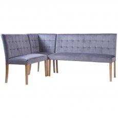 Budleigh Light Oak Velvet Corner Dining Bench Budleigh Light Oak Velvet Corner Dining Bench