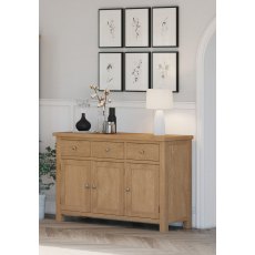 Budleigh Light Oak 3 Door Sideboard