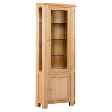 Budleigh Light Oak Glazed Corner Display Cabinet Budleigh Light Oak Glazed Corner Display Cabinet