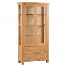 Budleigh Light Oak Large Display Cabinet Budleigh Light Oak Large Display Cabinet