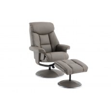 Morgan Swivel Recliner With Free Footstool In Grey