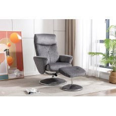 Sophia Swivel Recliner + Free Footstool In Graphite Sophia Swivel Recliner + Free Footstool In Graphite