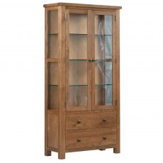 Budleigh Rustic Display Cabinet With Glass Doors Budleigh Rustic Display Cabinet With Glass Doors