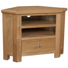 Budleigh Light Oak Corner TV Unit