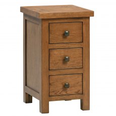 Budleigh Rustic Compact 3 Drawer Bedside Chest Budleigh Rustic Compact 3 Drawer Bedside Chest