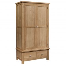 Budleigh Light Oak Gents Wardrobe With 2 Drawers Budleigh Light Oak Gents Wardrobe With 2 Drawers