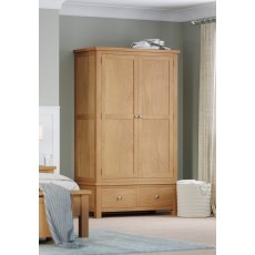 Budleigh Light Oak Gents Wardrobe With 2 Drawers Budleigh Light Oak Gents Wardrobe With 2 Drawers