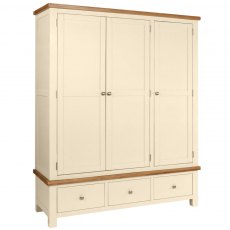 Budleigh Painted Triple Wardrobe With 3 Drawers Budleigh Painted Triple Wardrobe With 3 Drawers