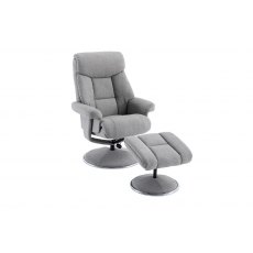Morgan Swivel Recliner With Free Footstool in Lisbon Silver