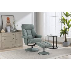 Morgan Swivel Recliner With Free Footstool in Lisbon Teal