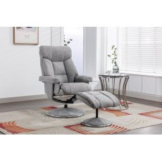 Morgan Swivel Recliner With Free Footstool in Lisbon Rock