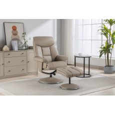 Morgan Swivel Recliner With Free Footstool in Pebble Plush Morgan Swivel Recliner With Free Footstool in Pebble Plush