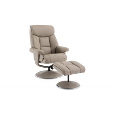 Morgan Swivel Recliner With Free Footstool in Pebble Plush Morgan Swivel Recliner With Free Footstool in Pebble Plush