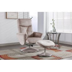 Sophia Swivel Recliner + Free Footstool In Champagne Sophia Swivel Recliner + Free Footstool In Champagne